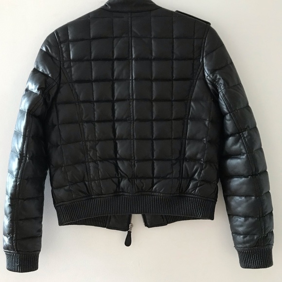 Burberry black leather down jacket - Picture 4 of 6